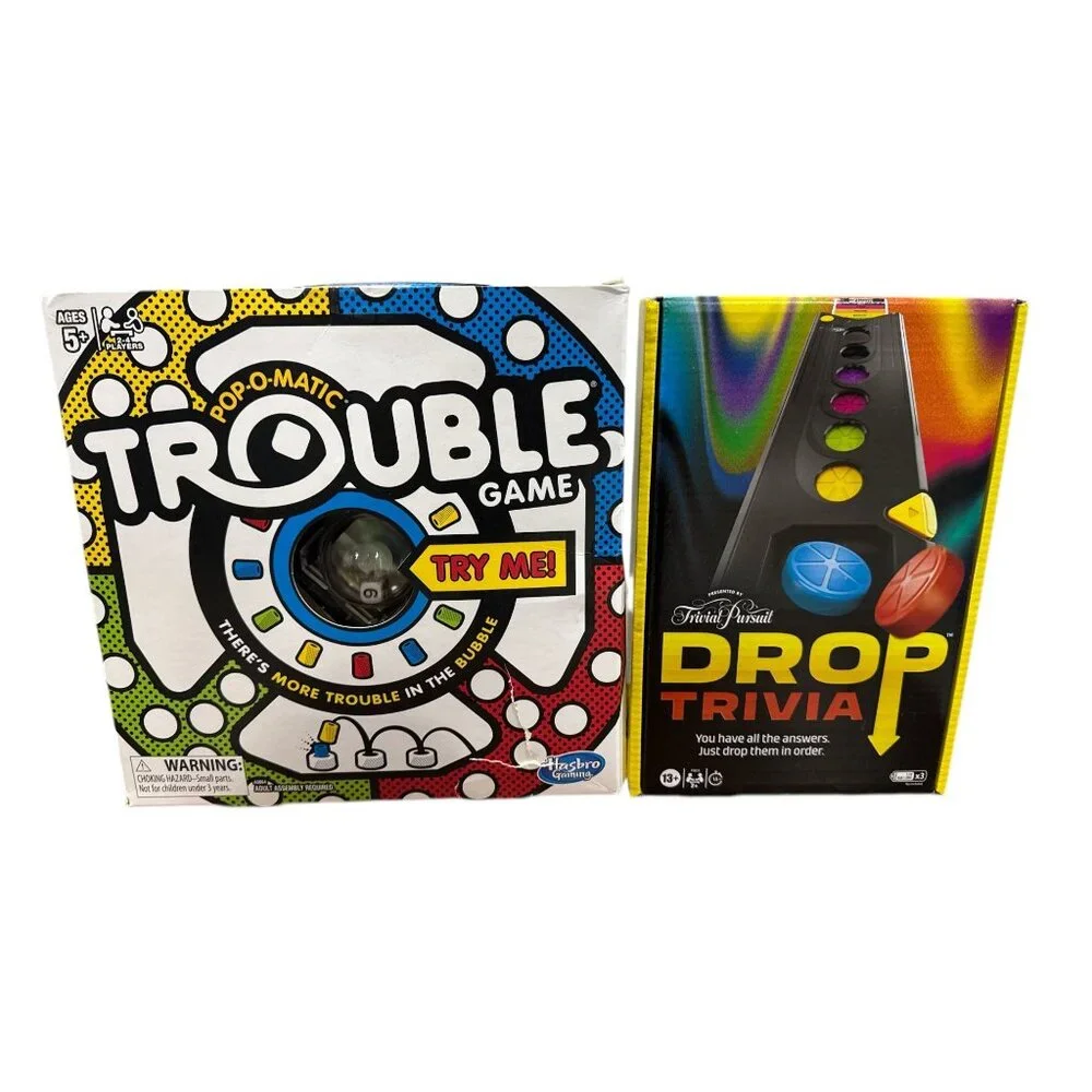 TROUBLE Game & TRIVIAL PURSUIT Drop Trivia
